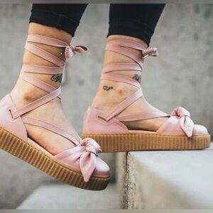 Fenty puma by rihanna bow creeper Pink Women's Lace-Up Sandals